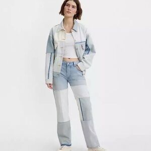 Levi's Women's Patchwork Jeans - Blue and White